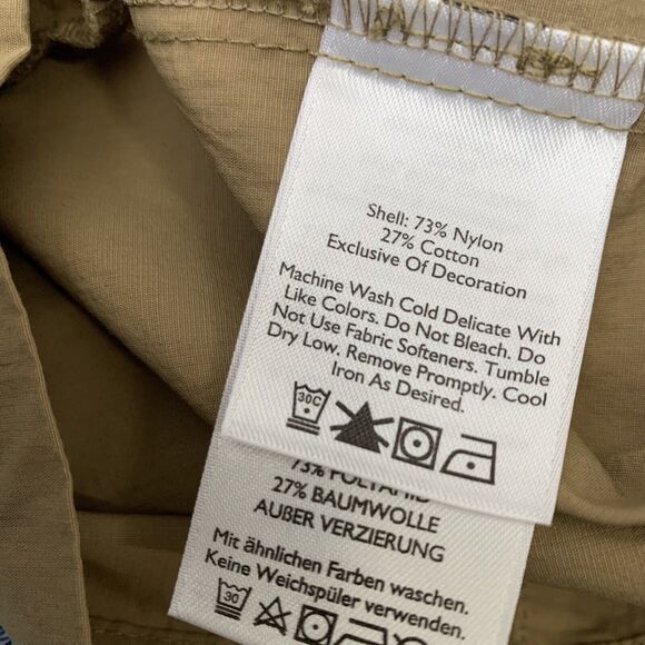 Eddie Bauer Travex Women Size L Tan Nylon Windbreaker Jacket Gorpcore Minimalist - Picture 9 of 10